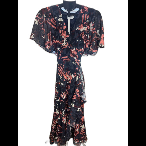 Tanya Taylor Dresses & Skirts - Tanya Taylor Women's Blue Blaire Floral High Low Dress Size 8